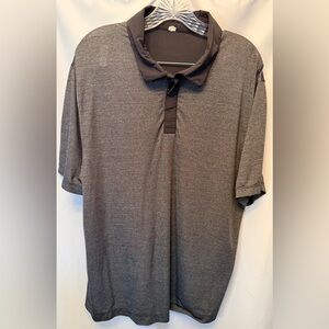 Lululemon Men’s XL Polo Shirt Gray Black Stretch Lightweight Performance